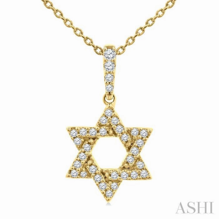 .15CTRDDM STAR OF DAVID PD YG 10K-G CH*