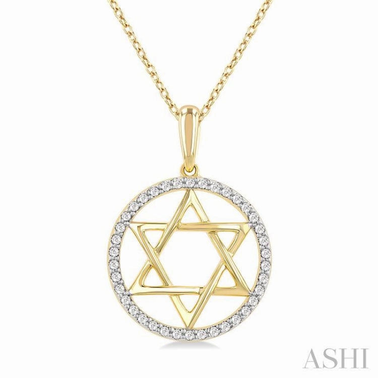 .15CTRDDM STAR OF DAVID PD YG 10K-S CH*