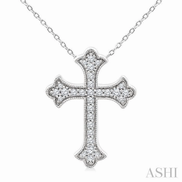 .20CTRD DM CROSS PETITE PD WG 10K-G CH*