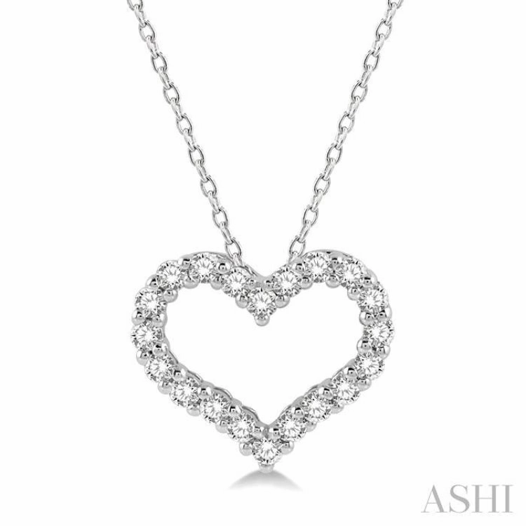 .25CTRDDM HEART PENDANT WG 14K-H CH*