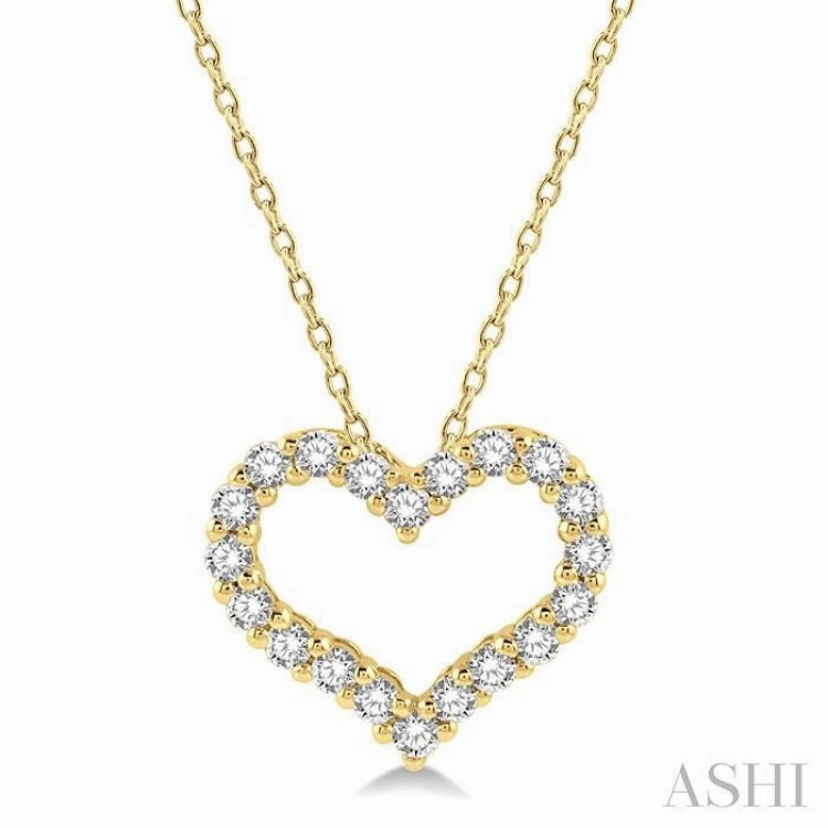 .25CTRDDM HEART PENDANT YG 14K-H CH*