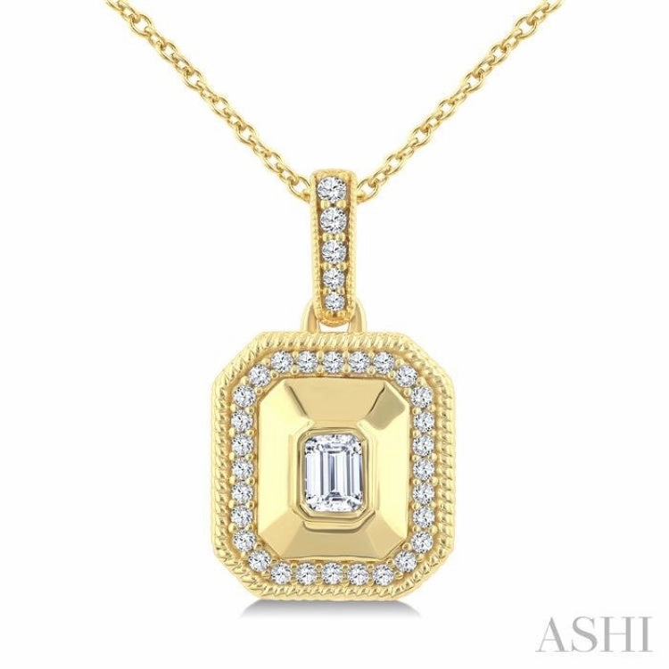 .25CTTWDM EMRD-SHAPE BOLD PD YG14K-G CH*