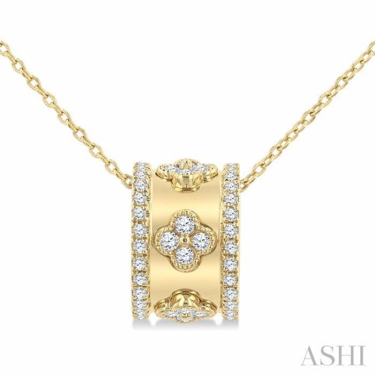 .50CTRDDM CLOVER PENDANT YG 14K-G CH*
