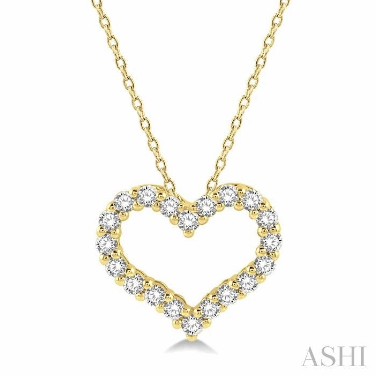.50CTRDDM HEART PENDANT YG 14K-H CH*
