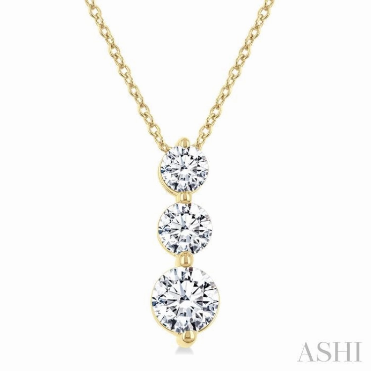 .70CTRDDM 3STONE SNOWMAN PD YG 14K-G CH*