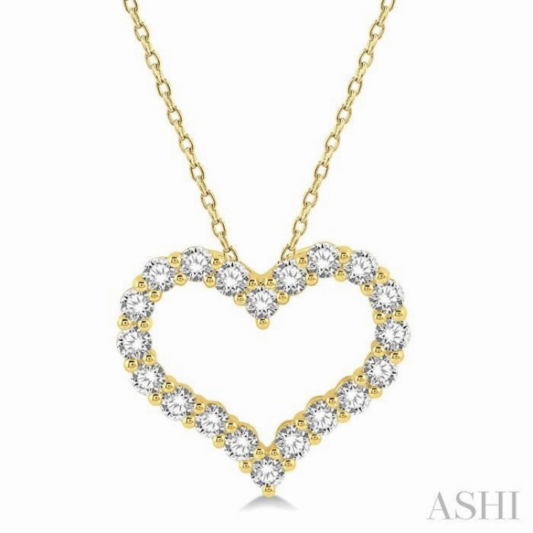 .75CTRDDM HEART PENDANT YG 14K-H CH*