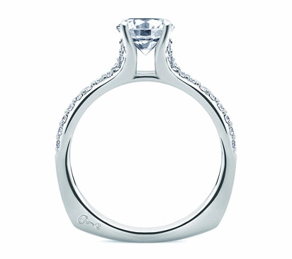 A.JAFFE A.JAFFE FOREVERMARK DESIGNER DOUBLE PAV SPLIT SHANK ENGAGEMENT RING 0.35             (not