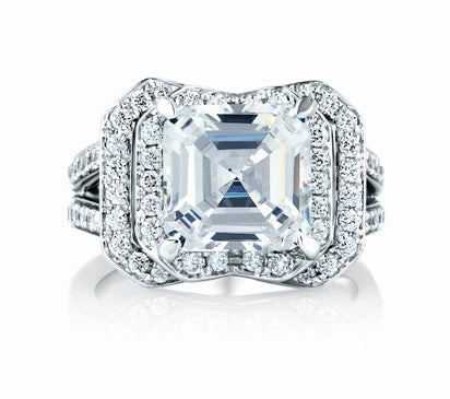 A.JAFFE ART DECO ARCHITECTURAL NEW YORK SKYLINE ENGAGEMENT RING 0.73             (not including cen