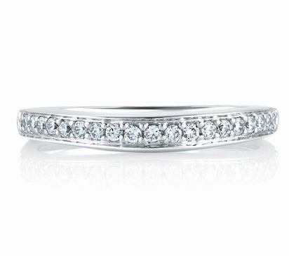 A.JAFFE ART DECO CURVED PAV BAND 0.26