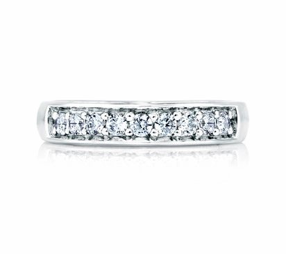 A.JAFFE ART DECO ELEGANT DIAMOND BAND WITH DIAMOND STUDDED PROFILE 0.67