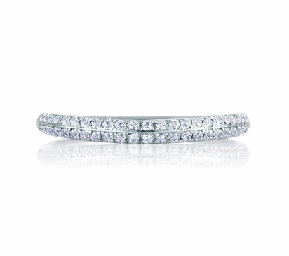 A.JAFFE ART DECO KNIFE EDGE PAV SIGNATURE BAND 0.26