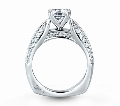 A.JAFFE ART DECO KNIFE EDGED ENGAGEMENT RING 0.48             (not including center stone)
