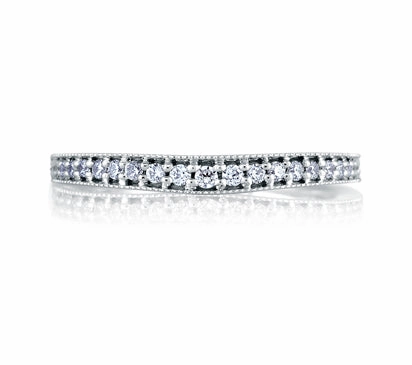 A.JAFFE ART DECO PAV MILGRAIN SIGNATURE BAND 0.19