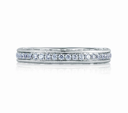 A.JAFFE ART DECO ROYAL MILGRAIN BAND WITH SCROLL MOTIF PROFILE 0.45
