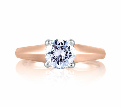 A.JAFFE ART DECO SOLITAIRE DIAMOND CROSS OVER RING 0.15             (not including center stone)