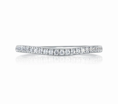 A.JAFFE ART DECO SPARKLING PAV SET SIGNATURE BAND 0.18
