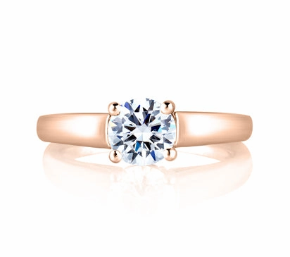 A.JAFFE CLASSICS CATHEDRAL SOLITAIRE WITH BEZEL SET PROFILE DIAMOND ENGAGEMENT RING 0.04