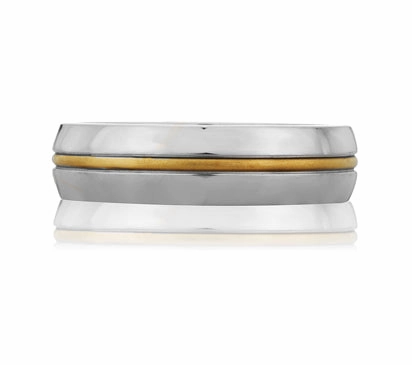 A.JAFFE CLASSICS CENTER STRIPED CLASSIC MEN'S RING