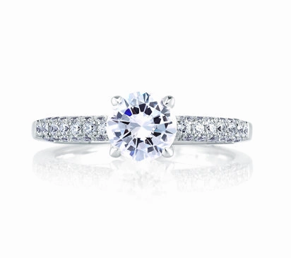 A.JAFFE CLASSICS CLASSIC FRENCH PAV TOP & PROFILE RING 0.51             (not including center ston
