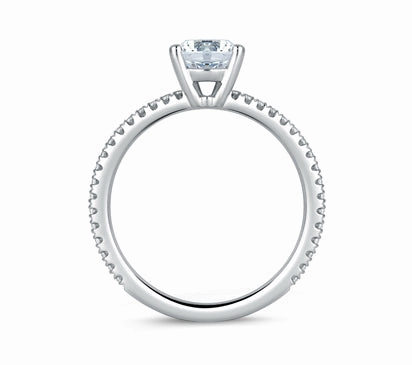 A.JAFFE CLASSICS CLASSIC MICRO PAV ENGAGEMENT RING 0.13            (not including center stone)