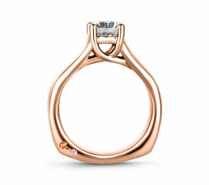 A.JAFFE CLASSICS CLASSIC PINK SOLITAIRE ENGAGEMENT RING