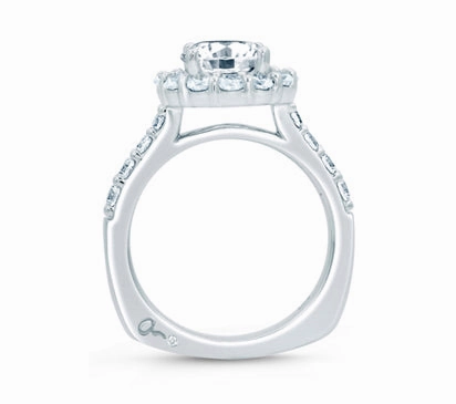 A.JAFFE CLASSICS CLASSIC ROUND DIAMOND CENTER HALO ENGAGEMENT RING 0.96             (not including