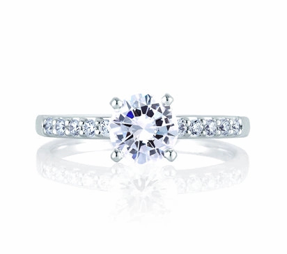 A.JAFFE CLASSICS CLASSIC SHARED PRONG ENGAGEMENT RING 0.17             (not including center stone)