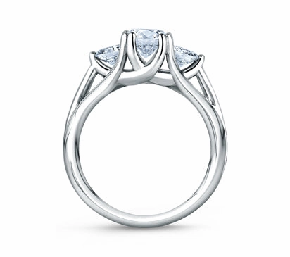 A.JAFFE CLASSICS CLASSIC THREE STONE TRELLIS ENGAGEMENT RING 0.3             (not including center