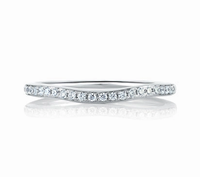 A.JAFFE CLASSICS CURVED SHANK PAV BAND 0.15