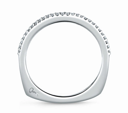 A.JAFFE CLASSICS MICRO SHARED PRONGS SIGNATURE CONTOUR BAND 0.14