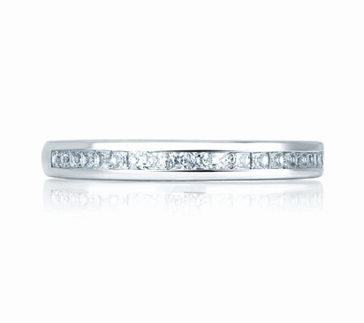 A.JAFFE CLASSICS PRINCESS CHANNEL SET WEDDING BAND 0.5