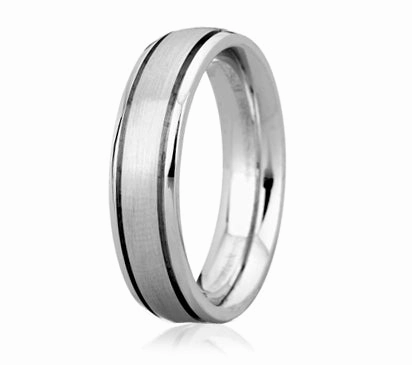 A.JAFFE CLASSICS SANDBLAST STEP EDGED CLASSIC MEN'S RING