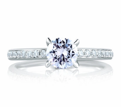A.JAFFE CLASSICS SIGNATURE CLASSIC WITH BEZEL SET PROFILE DIAMOND ENGAGEMENT RING 0.31