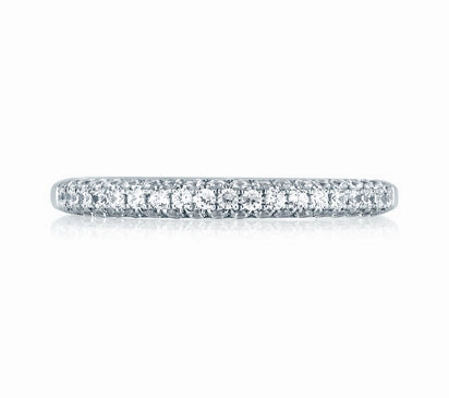 A.JAFFE CLASSICS SIMPLE CLOSE PAV SET ANNIVERSARY RING 0.49