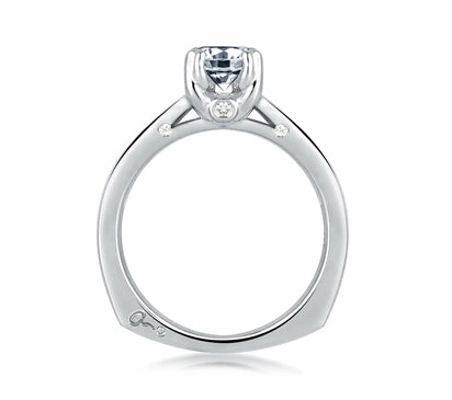 A.JAFFE CLASSICS SIMPLY DELICATE ENGAGEMENT RING 0.04             (not including center stone)