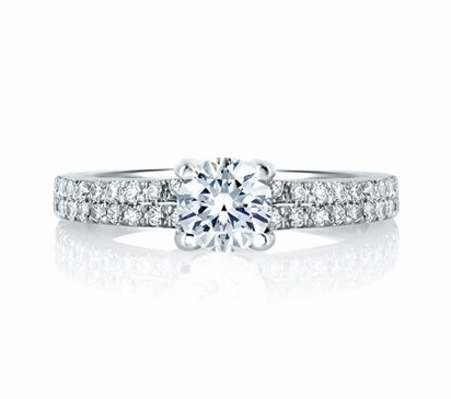 A.JAFFE CLASSICS SPLIT SHANK ENGAGEMENT RING 0.39             (not including center stone)