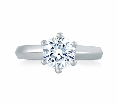 A.JAFFE CLASSICS THE AVENUE SIX PRONG SOLITAIRE ENGAGEMENT RING 0            (not including center