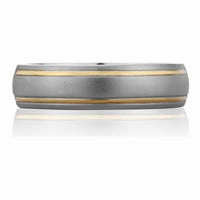 A.JAFFE CLASSICS TWO STRIPE CLASSIC MEN'S RING