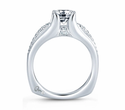 A.JAFFE METROPOLITAN CATHEDRAL PAV SET ENGAGEMENT RING 0.2             (not including center stone