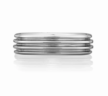 A.JAFFE METROPOLITAN ELEGANT FOUR GROOVE MEN'S SIGNATURE BAND