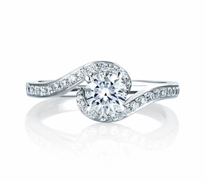 A.JAFFE METROPOLITAN ENGAGEMENT RING WITH A DELICATE TWIST 0.27             (not including center s