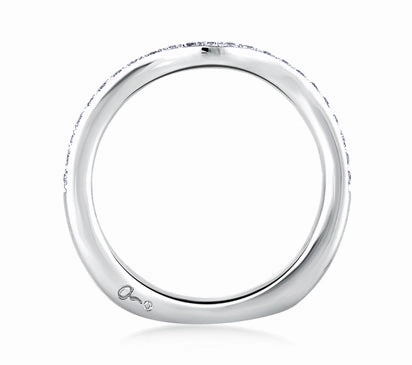 A.JAFFE METROPOLITAN HALFWAY CLASSIC V-SHAPED SIGNATURE CONTOUR BAND 0.19