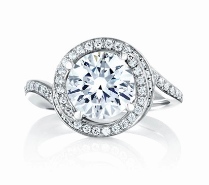 A.JAFFE METROPOLITAN HALO SWIRL ENGAGEMENT RING 0.43            (not including center stone)