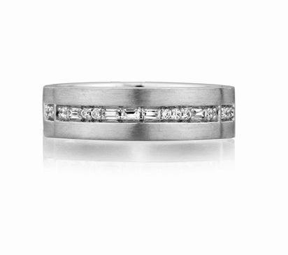 A.JAFFE METROPOLITAN I LOVE YOU - MORSE CODE, MEN'S DIAMOND RING 0.16