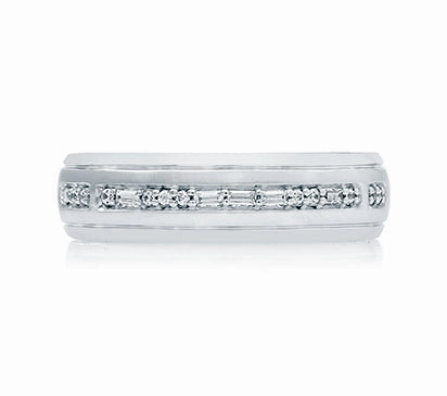 A.JAFFE METROPOLITAN I LOVE YOU - MORSE CODE, MEN'S DIAMOND RING 0.19