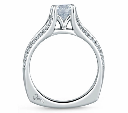 A.JAFFE METROPOLITAN KNIFE EDGE DOUBLE ROW VINTAGE ENGAGEMENT RING 0.37             (not including
