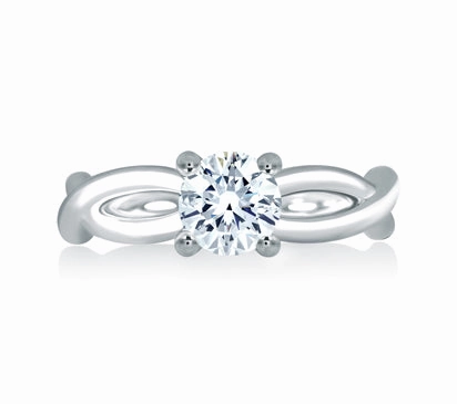 A.JAFFE METROPOLITAN MIDTOWN SPIRAL VINE MOTIF ENGAGEMENT RING 0.75             (not including cent
