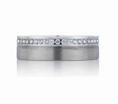 A.JAFFE METROPOLITAN MODERN EDGED CHANNEL SET MEN'S DIAMOND RING 0.54