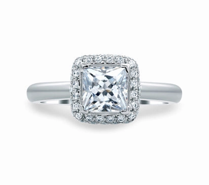 A.JAFFE METROPOLITAN PRINCESS CUT DELICATE PAV BRIDAL ENGAGEMENT RING 0.28            (not includi