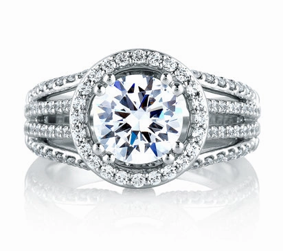 A.JAFFE METROPOLITAN ROUND HALO STATEMENT ENGAGEMENT RING 0.89             (not including center st